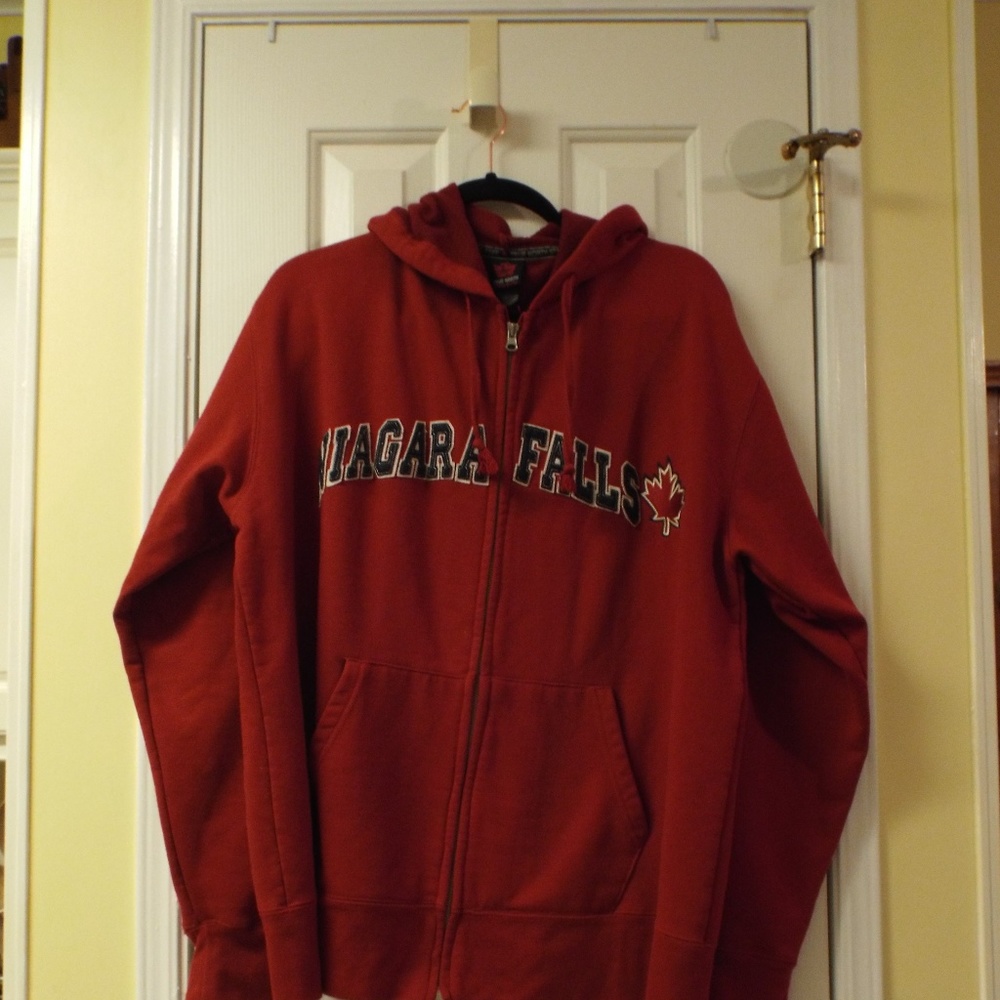 Red Niagara Falls Mens Hoodie Sweatshirt